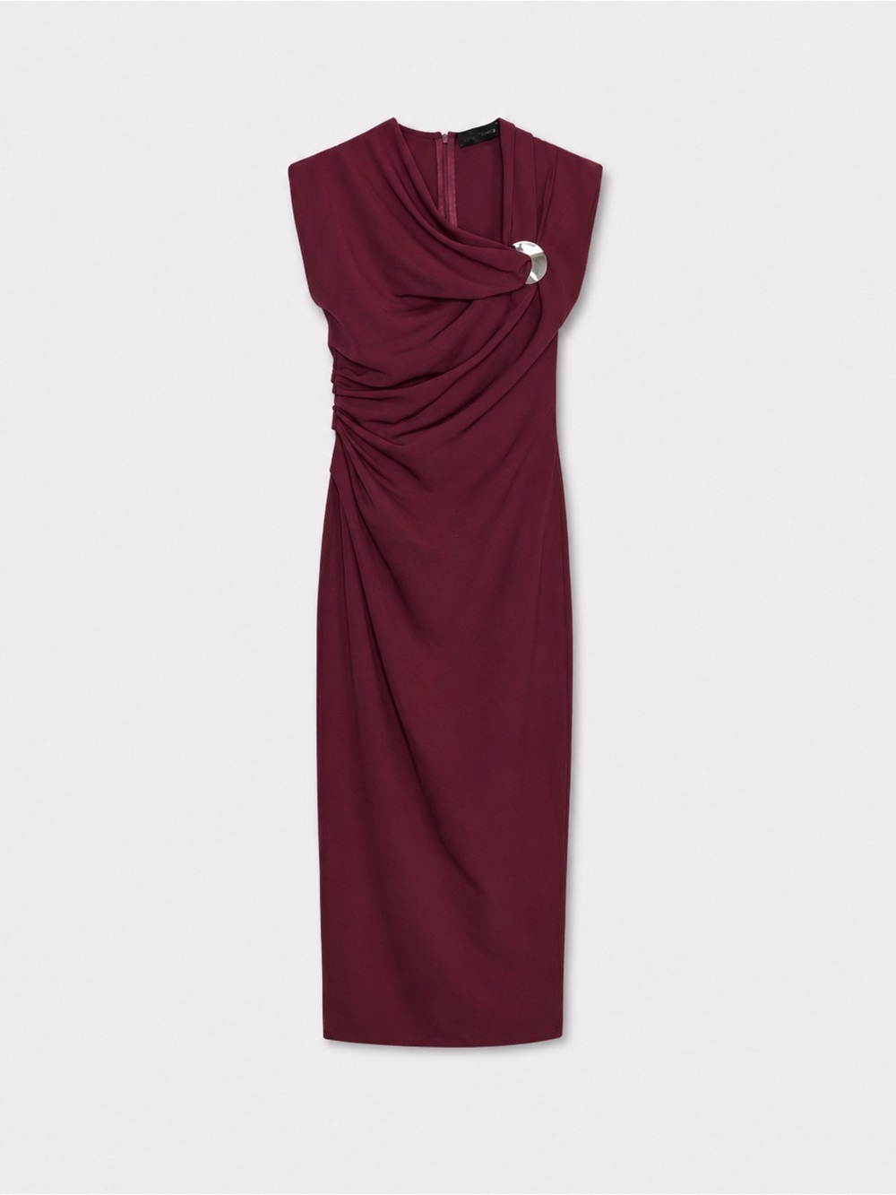Zara Draped Midi Dress With Hardware Detail Size XS (Like new)